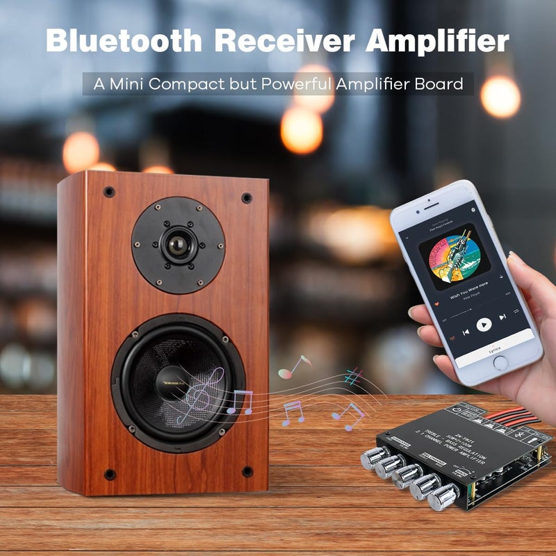 Hosyond ZK-TB21 Bluetooth 5.0 50W+50W+100W 2.1 Channel Subwoofer Amplifier Board TPA3116D2 HiFi Treble and Bass Control Stereo Digital Audio Amp Board for Home Theater DIY Speakers - Image 5
